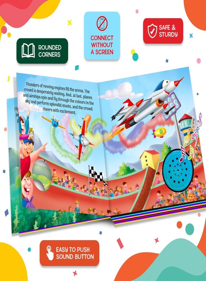 BRIJBASI The Fly Past Day - Interactive Single Sound Book for Kids | Musical Rhymes and Early Learning Fun | Colorful Board Book for Toddlers - Image 2